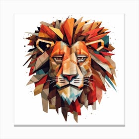 Geometric Lion Head Canvas Print