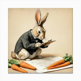 Rabbit In Suit 5 Canvas Print