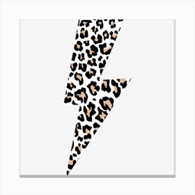 Leopard Lightning Bolt Cheetah Animal Print Canvas Print