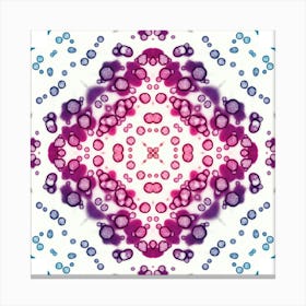 Pink Watercolor Flower Pattern Made Of Spots 6 Canvas Print