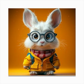 Rabbit With Glasses Canvas Print