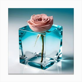 Rose In A Cube Canvas Print