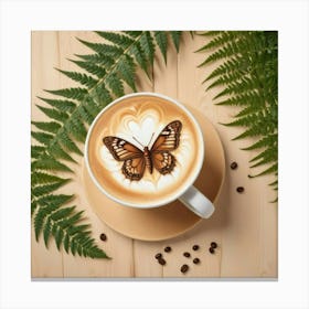 Butterfly Latte Art 1 Canvas Print