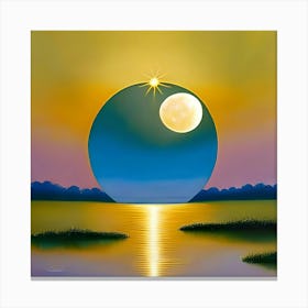 Full Moon Over Water Canvas Print