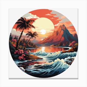Sunset In Hawaii 1 Canvas Print