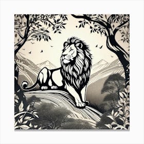 Lion In The Forest 31 Canvas Print