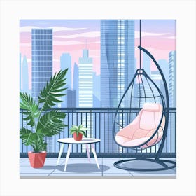 Balcony With Swing Chair 5 Canvas Print
