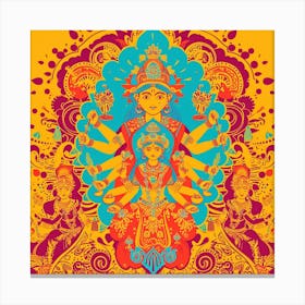 Durga Puja Themed Banner Texture With Goddess Du 1718399475 1 Canvas Print