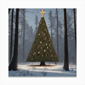 Christmas Tree In The Woods 7 Canvas Print