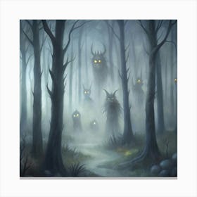 Dark Forest Monsters Canvas Print