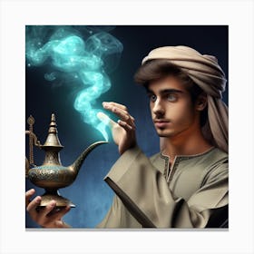 Man With Magic Lamp Canvas Print