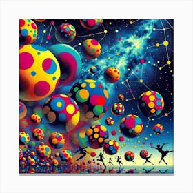 Cosmic Polka-Dot Dance 1 Canvas Print