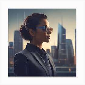 Woman In Business Suit Canvas Print