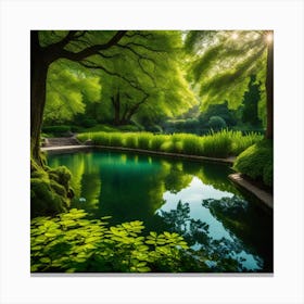 Pond In The Forest Canvas Print
