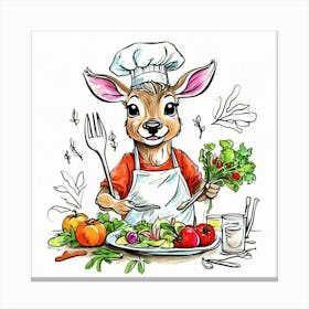 Chef Deer 19 Canvas Print