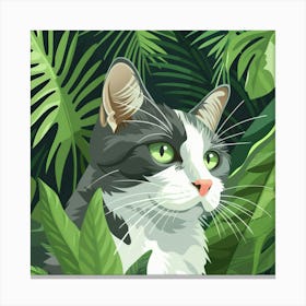 Cat In The Jungle 18 Canvas Print