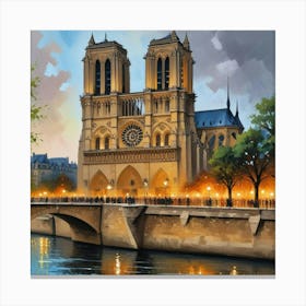 Notre Dame Paris France Art Print Canvas Print