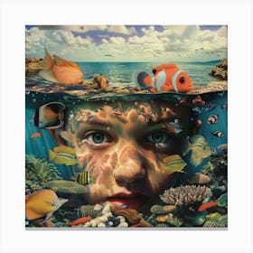 Underwater Portrait Of A Child Canvas Print