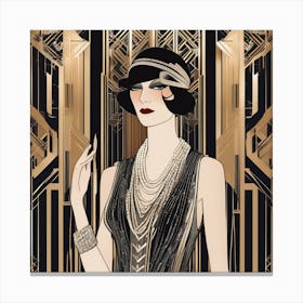 Art Deco Fashion Magazine Cover 3 Canvas Print