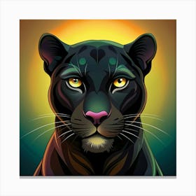 A Majestic Black Panther With Golden Eyes Canvas Print