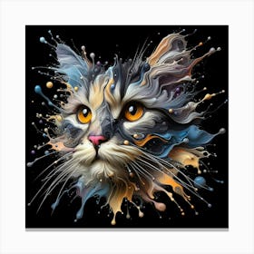 Splatter Cat Canvas Print