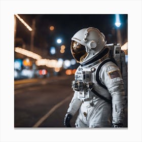 Astronaut In The City Canvas Print