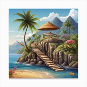 Hut On The Beach 9 Canvas Print