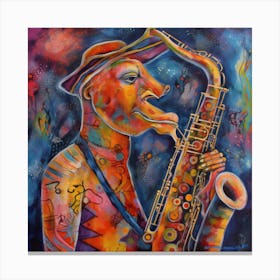 Saxophone Player Canvas Print