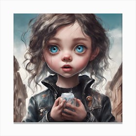 Little Girl With Blue Eyes Canvas Print