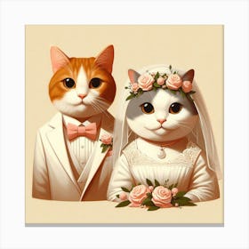 Wedding Cats V3 Canvas Print