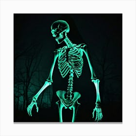 Glow In The Dark Skeleton 2 Canvas Print