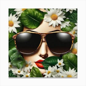 Daisies And Sunglasses Canvas Print