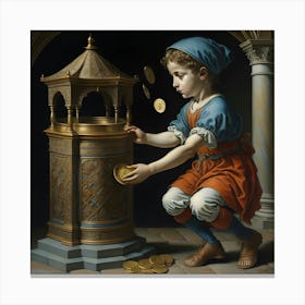 Boy Making a Wish Canvas Print