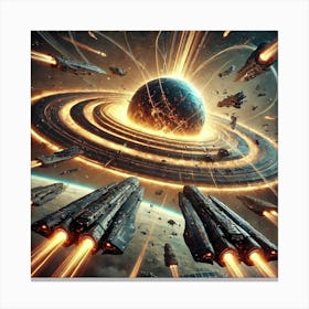 Gravitational Vortex Generator Collision Paths Converted Canvas Print