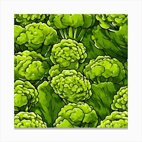 Seamless Pattern Of Broccoli 8 Canvas Print