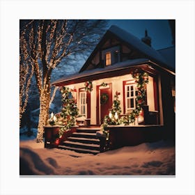 Christmas House Canvas Print