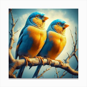 Birds On A Branch Canvas Print