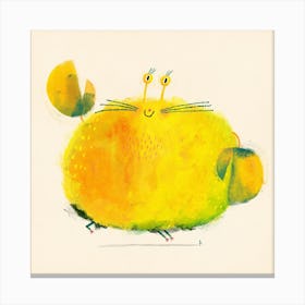 Happy Jumping Yellow Crab 1 Canvas Print