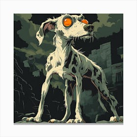 Vintage 80s Nightmarish Dog 1 Canvas Print