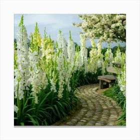 White Flower Garden Canvas Print