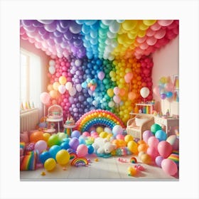 Rainbow Balloons 7 Canvas Print