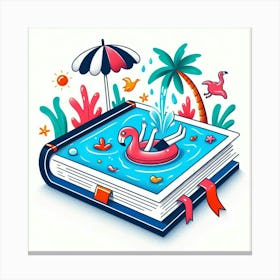 Illustration Of A Book Canvas Print