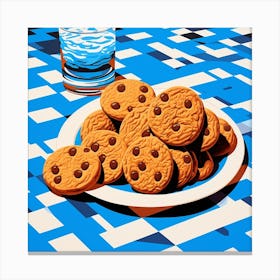 Cookies Blue Checkerboard 1 Canvas Print