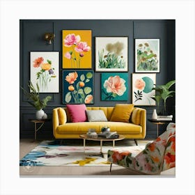 Florals In A Living Room Canvas Print