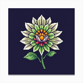 Pixel Flower Canvas Print