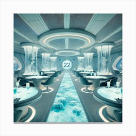 A Sci Fi Themed Dining Area Called Uranian Frost Canvas Print