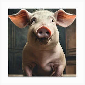 Pig Portrait Canvas Print