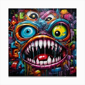 Monster Graffiti Art Canvas Print