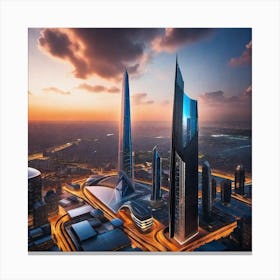 Skyscrapers In Dubai Canvas Print