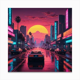 Neon City 10 Canvas Print